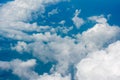 Arial view from internal cabin of aeroplane.Clouds in the sky and cityscapes though airplane window