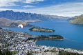 Arial view of Lake Wakatipu and Queenstown, south island of New Zealand Royalty Free Stock Photo