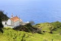 Arial view of Madeira chapel, alp and Atlantic Ocean