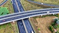 Arial view of Modern transportation with Expressway Road highway Top view. Important infrastructure.