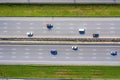 Arial view of Modern transportation with Expressway Road highway Top view. Important infrastructure