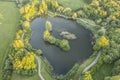 Aerial view of Mouldon Hill Park and lake in Swindon Royalty Free Stock Photo