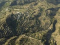 Arial View of Mountain terrace farming in Uttarakhand,India