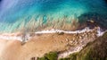 Arial View of Ocean with crashing waves