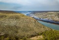 Arial view over the river Royalty Free Stock Photo