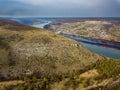 Arial view over the river Royalty Free Stock Photo