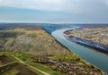 Arial view over the river Royalty Free Stock Photo