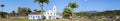 Arial view panorama of church Nossa Senhora das Dores (Our Lady of Sorrows) in historic town Paraty, Brazil Royalty Free Stock Photo