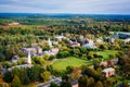 Arial view of a Phillips Academy in Andover Massachusetts in the Fall Royalty Free Stock Photo