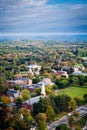 Arial view of a Phillips Academy in Andover Massachusetts in the Fall