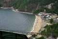 Arial view of Red Beach (Praia Vermelha) from Sugarloaf Mountain. Rio de Janeiro, Brazil. October 27, 2023. Royalty Free Stock Photo