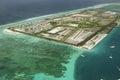 Arial view of a resort island