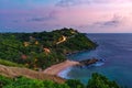 Arial view seascape landscape nature and island with night sky Royalty Free Stock Photo