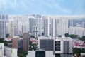 arial view of singapore city buildings sunny day Royalty Free Stock Photo