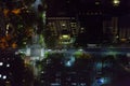 Arial view of Taipei`s city streets at night