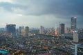 Arial view of Thanh Cong collective zone. Messy old buildings in Hanoi, Vietnam Royalty Free Stock Photo