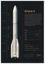 Ariane 6 Rocket. 3D illustration poster. Royalty Free Stock Photo