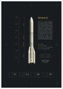 Ariane 6 Rocket. 3D illustration poster. Royalty Free Stock Photo