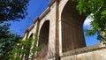 Ariccia bridge with high arches seen from below. Sadly known for the high number of suicides Royalty Free Stock Photo