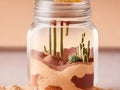 Arid Ambiance: Desert Landscape Encased in Glass Royalty Free Stock Photo