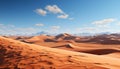 Arid climate, sand dune, majestic mountain range generated by AI