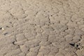 Arid and cracked desert soil due to lack of water and drought Royalty Free Stock Photo