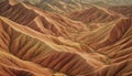 Arid Desert Valley Ridges Royalty Free Stock Photo