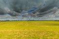 Arid desiccating meadow landscape between Lageraar and Ter Aar