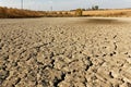 Arid and dried soil of pond bottom