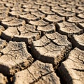 Arid earth showcases stark patterns typical of drought-affected Royalty Free Stock Photo