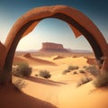 Arid Elegance: Captivating View of the Desert Arc Amidst Nature\'s Landscape. AI Generated