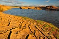 Arid land and lake Royalty Free Stock Photo