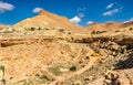 Arid landscape near Chenini in South Tunisia Royalty Free Stock Photo