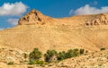 Arid landscape near Chenini in South Tunisia Royalty Free Stock Photo