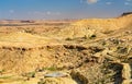 Arid landscape near Chenini in South Tunisia Royalty Free Stock Photo