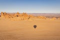 Arid landscape in the Saudi Arabian desert, seen from a hot air balloon