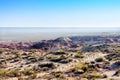 Arid landscape on a sunny summer morning.