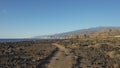 Arid volcanic landscape of Malpais de la Rasca, Palm-Mar, Tenerife, Canary Islands, Spain