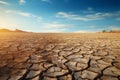 Arid wilderness Cracked soil defines the vast desert terrain under open sky