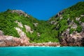 Tropical coastline with blue water and clear sky Royalty Free Stock Photo