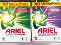 Ariel laundry detergent packaging with 40 washes displayed in german text Royalty Free Stock Photo