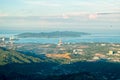 Ariel morning view of the Likas Bay Royalty Free Stock Photo