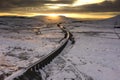 Ariel picture of Yorkshire landmark Ribblehead Viaduct, North Yorkshire, Yorkshire Dales, Sunrise, Clouds, Railway, Landscape,