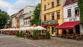 Ariel in Szeroka Street Square in Kazimierz, Jewish Quarter, Krakow, Poland Royalty Free Stock Photo