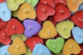 Multi Coloured Heart Shaped Candles Royalty Free Stock Photo