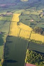 Ariel view of fields and hedgerows