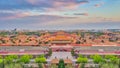 Ariel view of Beijing city skyline with the Forbidden city chine Royalty Free Stock Photo