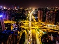 Ariel View of City Traffic in Guangzhou China Royalty Free Stock Photo