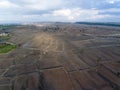 Ariel view of dry fields Royalty Free Stock Photo