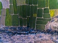 Ariel view of Farm lands and rocky area Royalty Free Stock Photo